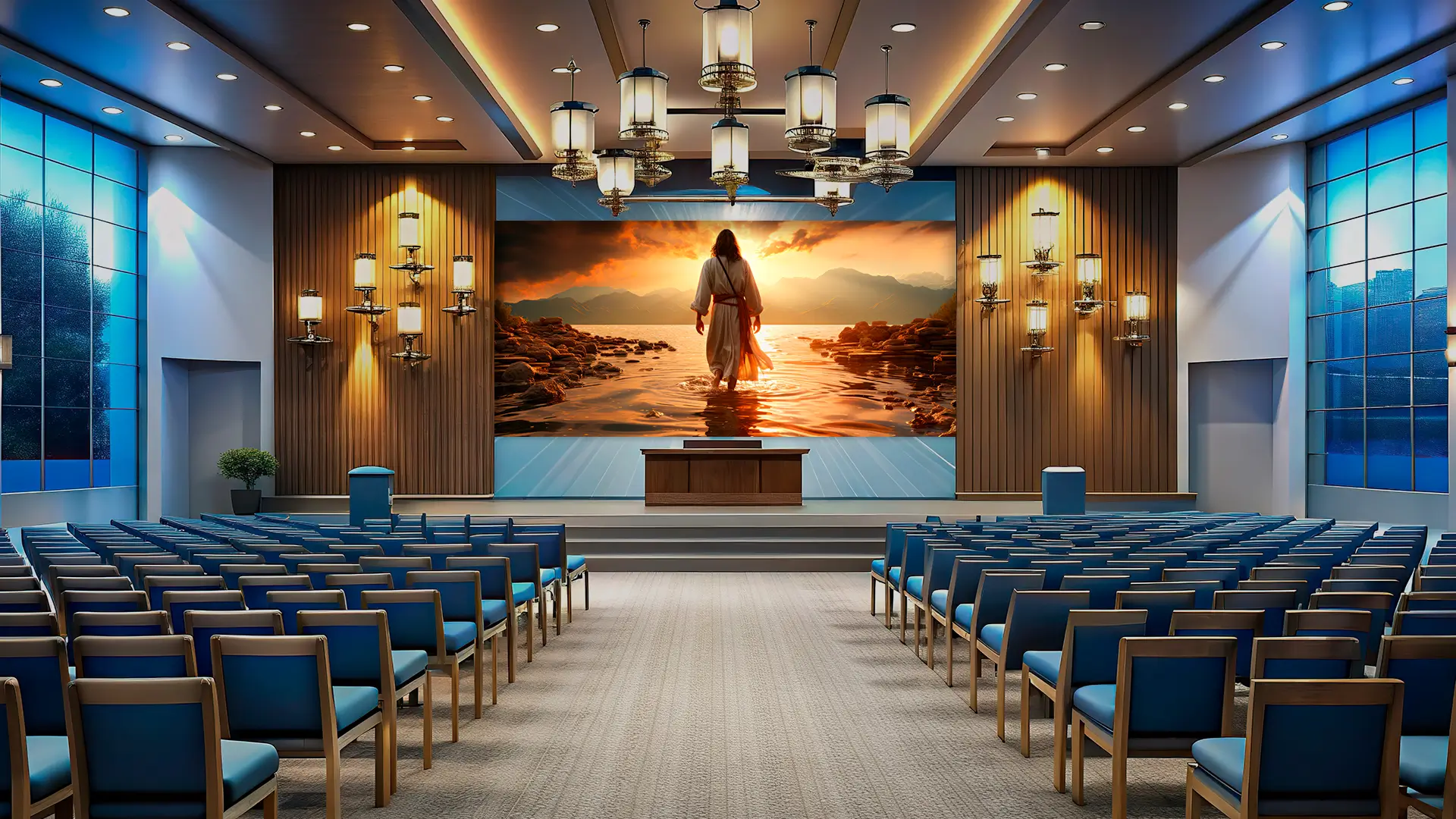 Painel de LED em igrejas
