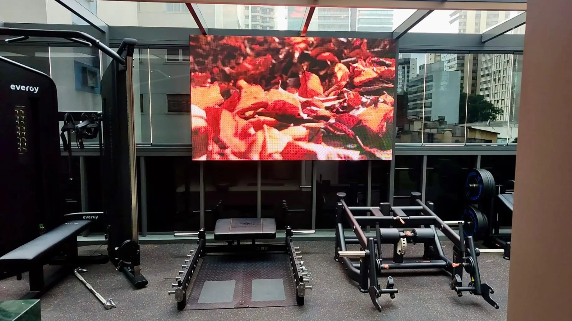 Painel de LED para academia