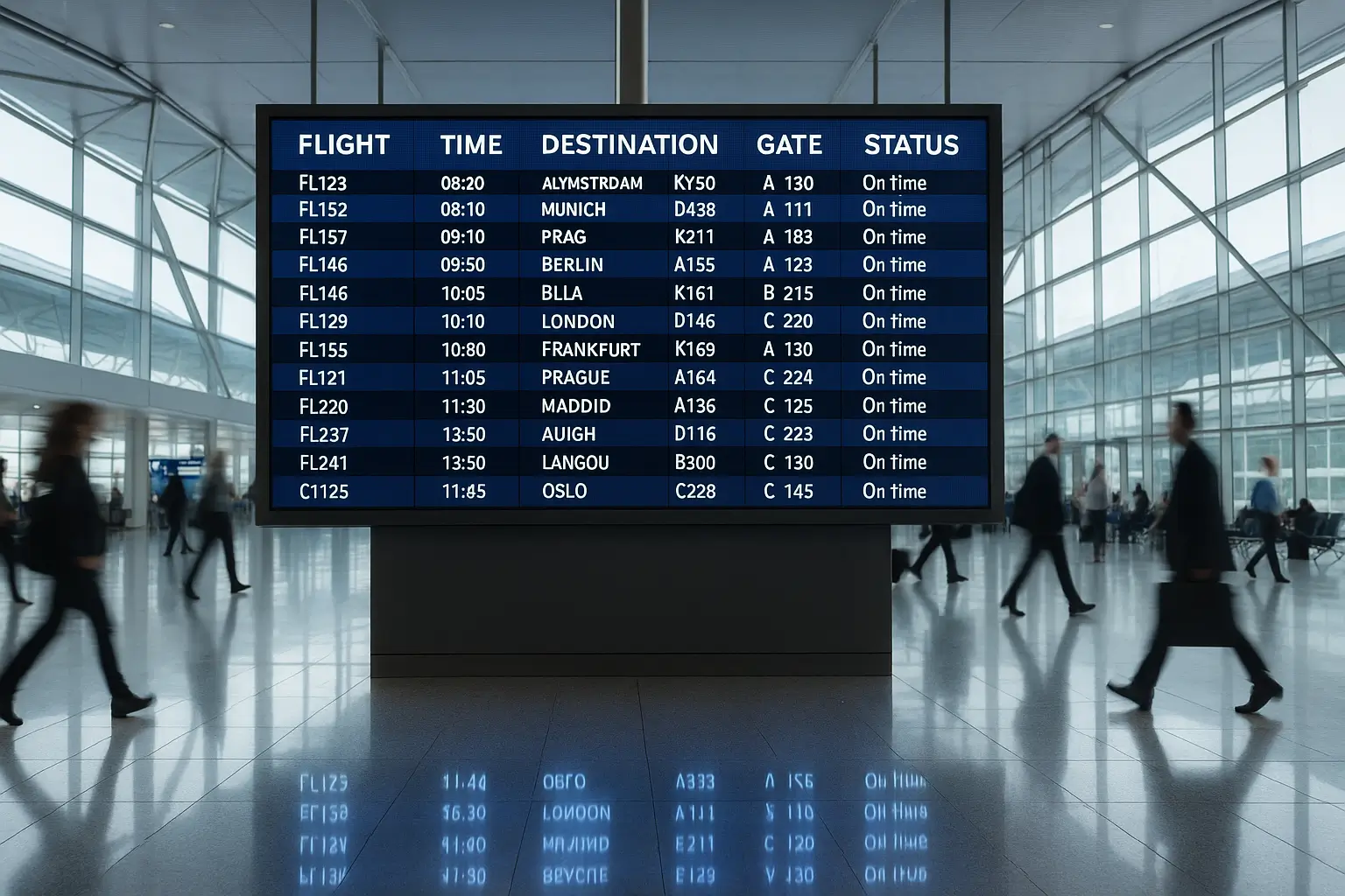 Painel de LED para aeroportos e rodoviárias comunicação clara em alto fluxo