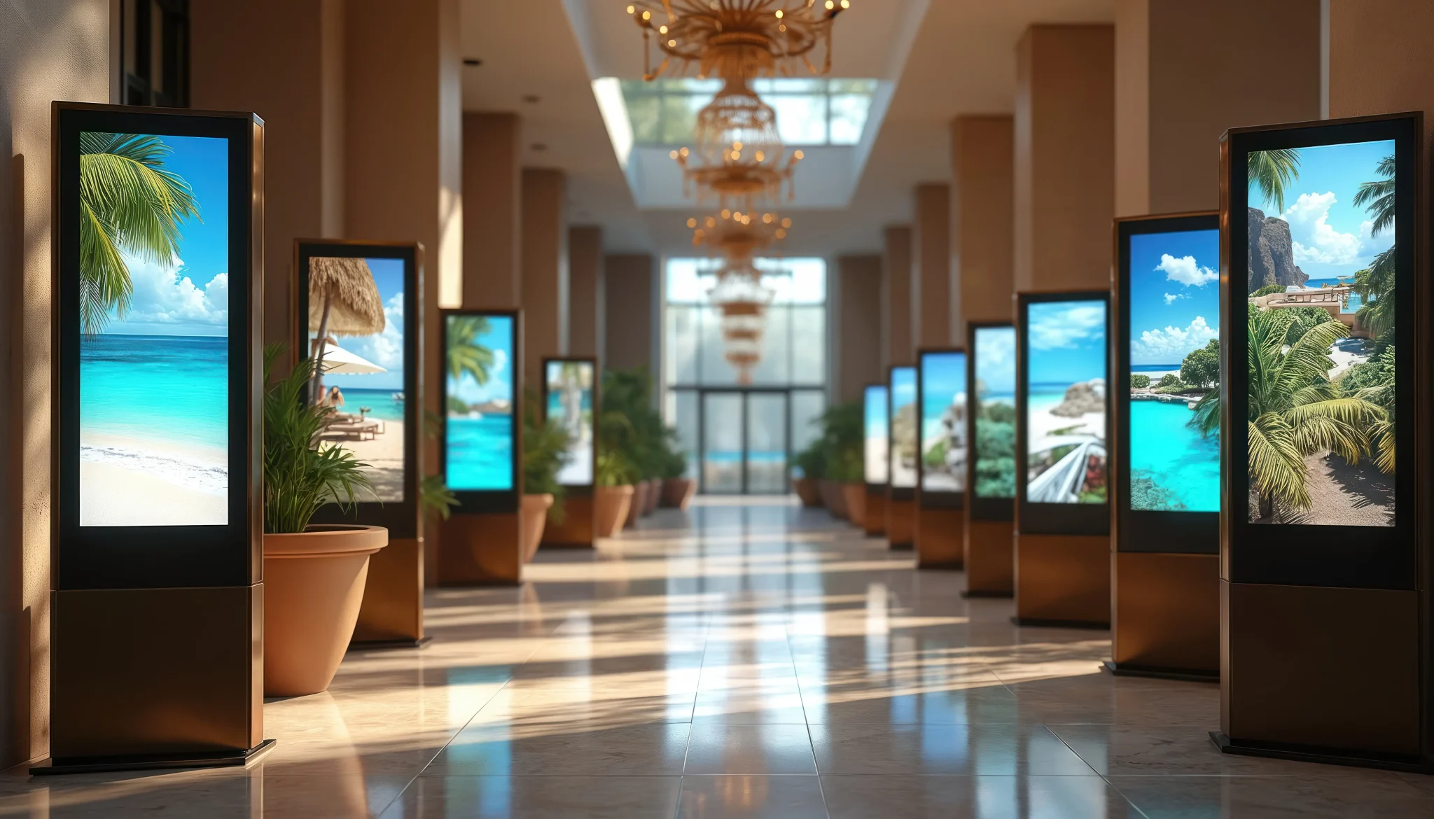 Painel de LED para hotéis e resorts experiência do hóspede, programação e receitas de F&B